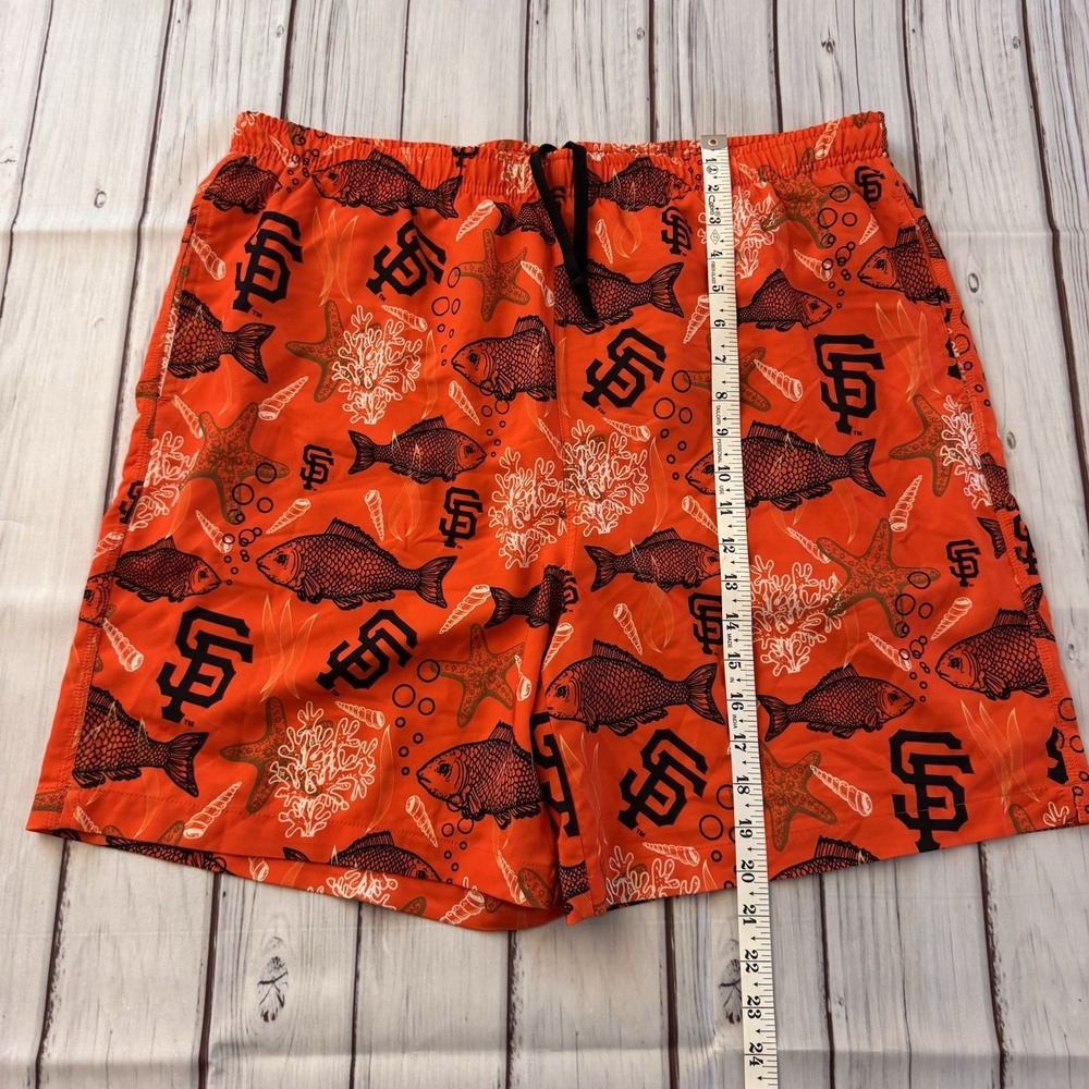 San Francisco Giants Board Shorts Men's Lined Size 2XL Orange Fish Tropical - Picture 2 of 6